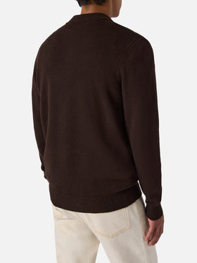 Brown wool knit polo Covent