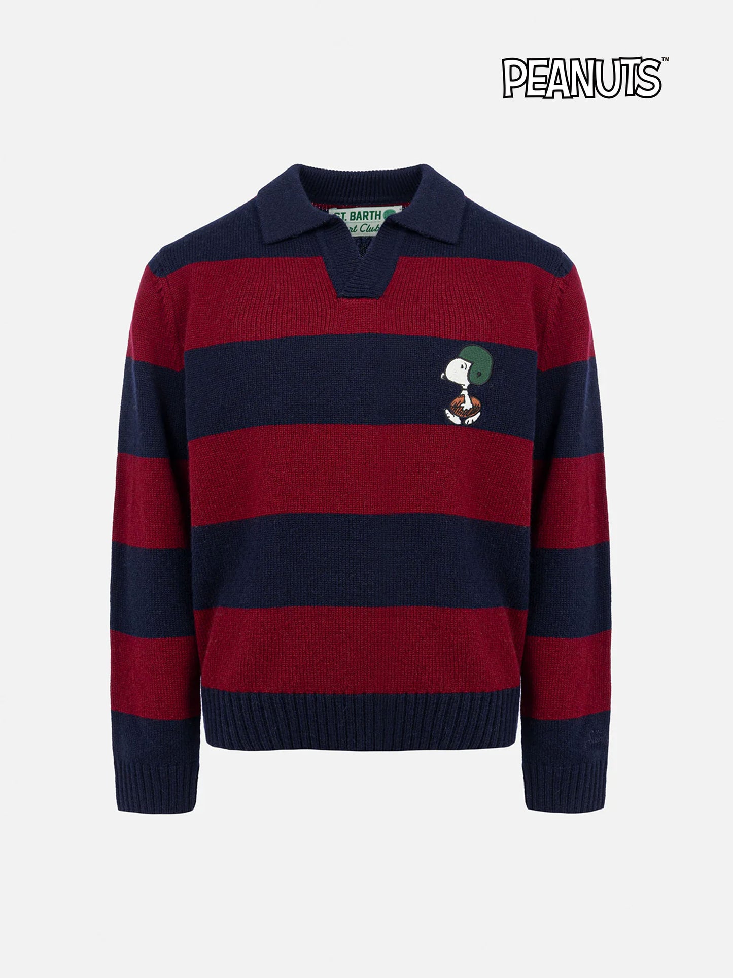 Polo da bambino a righe blu e rosse Covent con stampa Snoopy | EDIZIONE SPECIALE SNOOPY PEANUTS