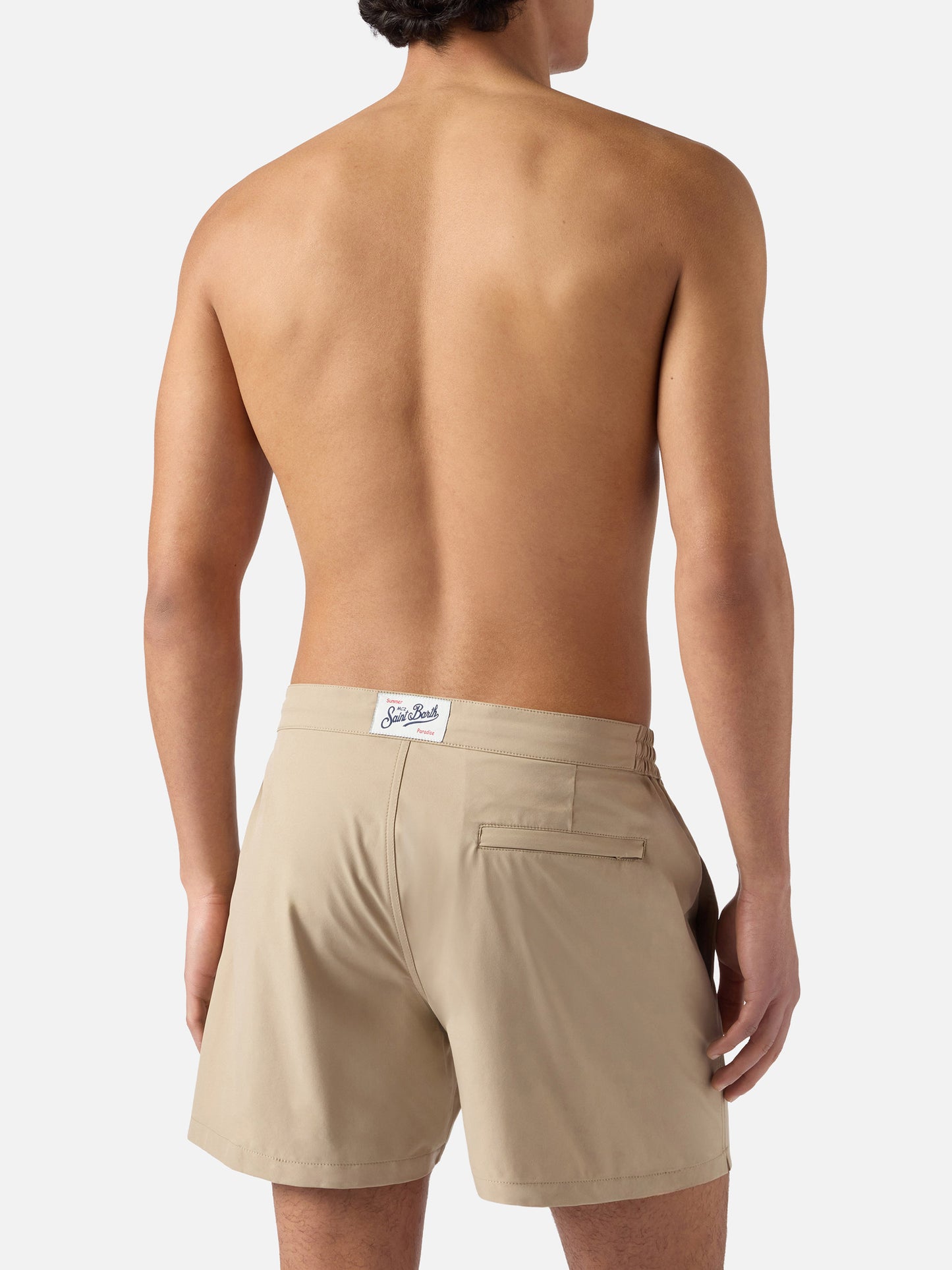 Capferrat swim shorts in beige with embroidered logo