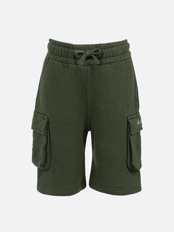 Militärgrüne Cargo-Shorts Cargy für Jungen