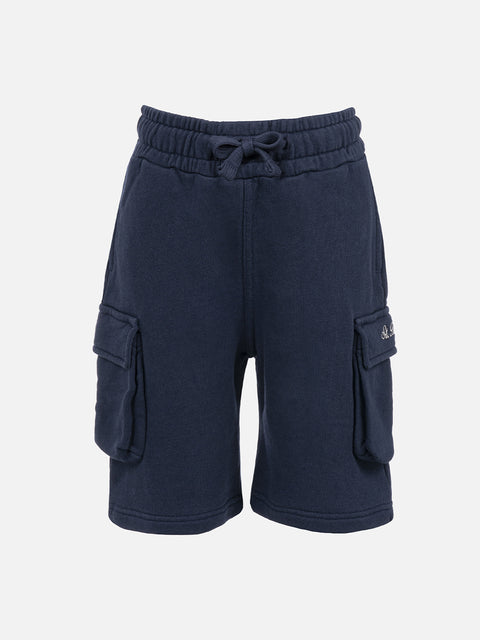 Boy navy blue cargo short pants Cargy - MC2 Saint Barth