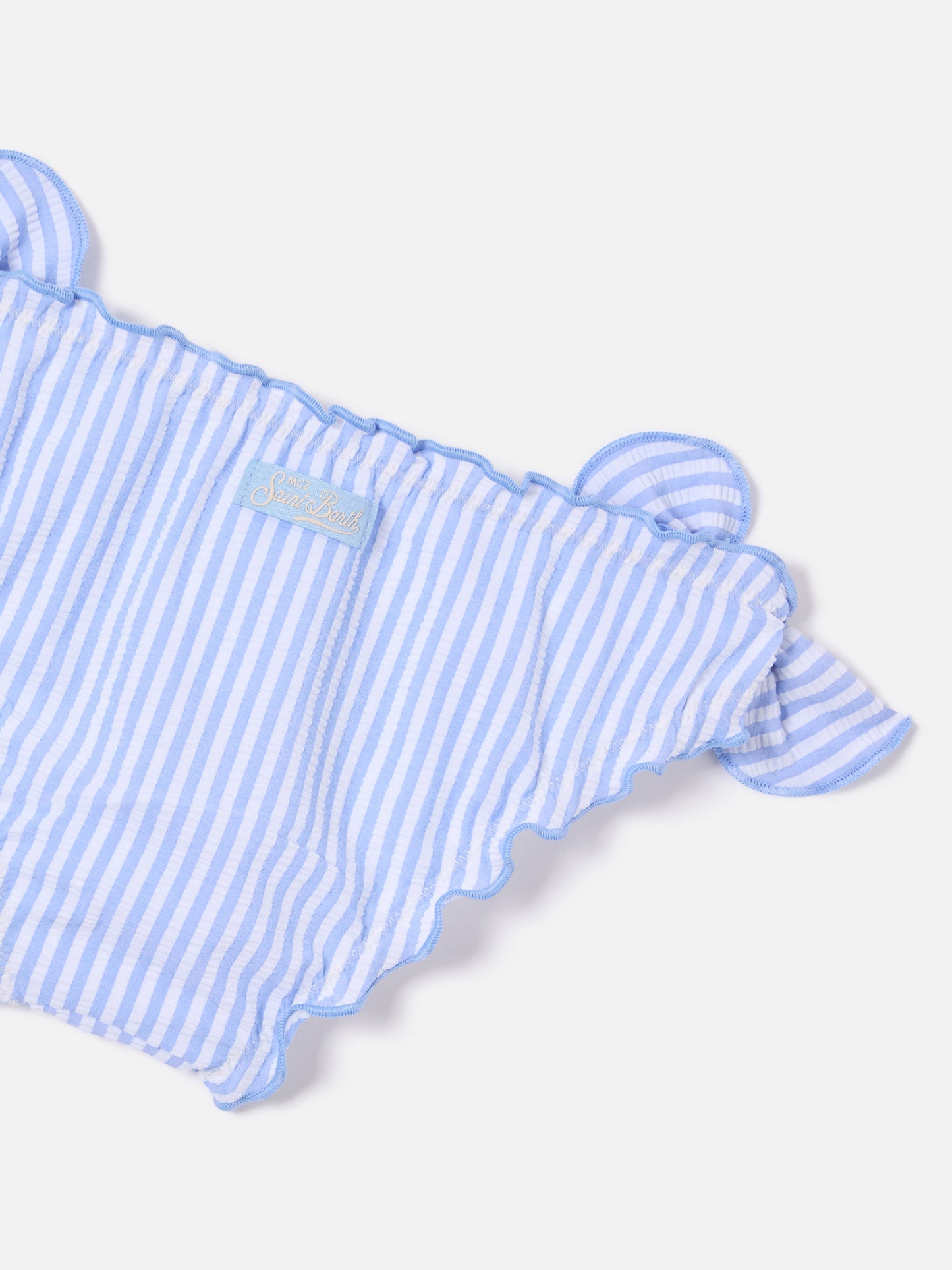 Cric light blue striped seersucker swim briefs