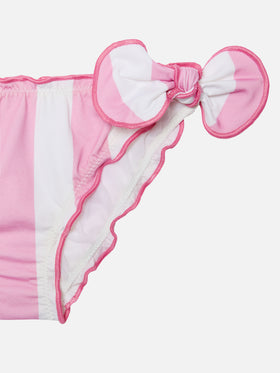 Slip da mare classico Cric con stampa a righe rosa