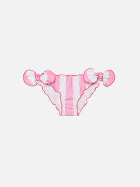 Slip da mare classico Cric con stampa a righe rosa