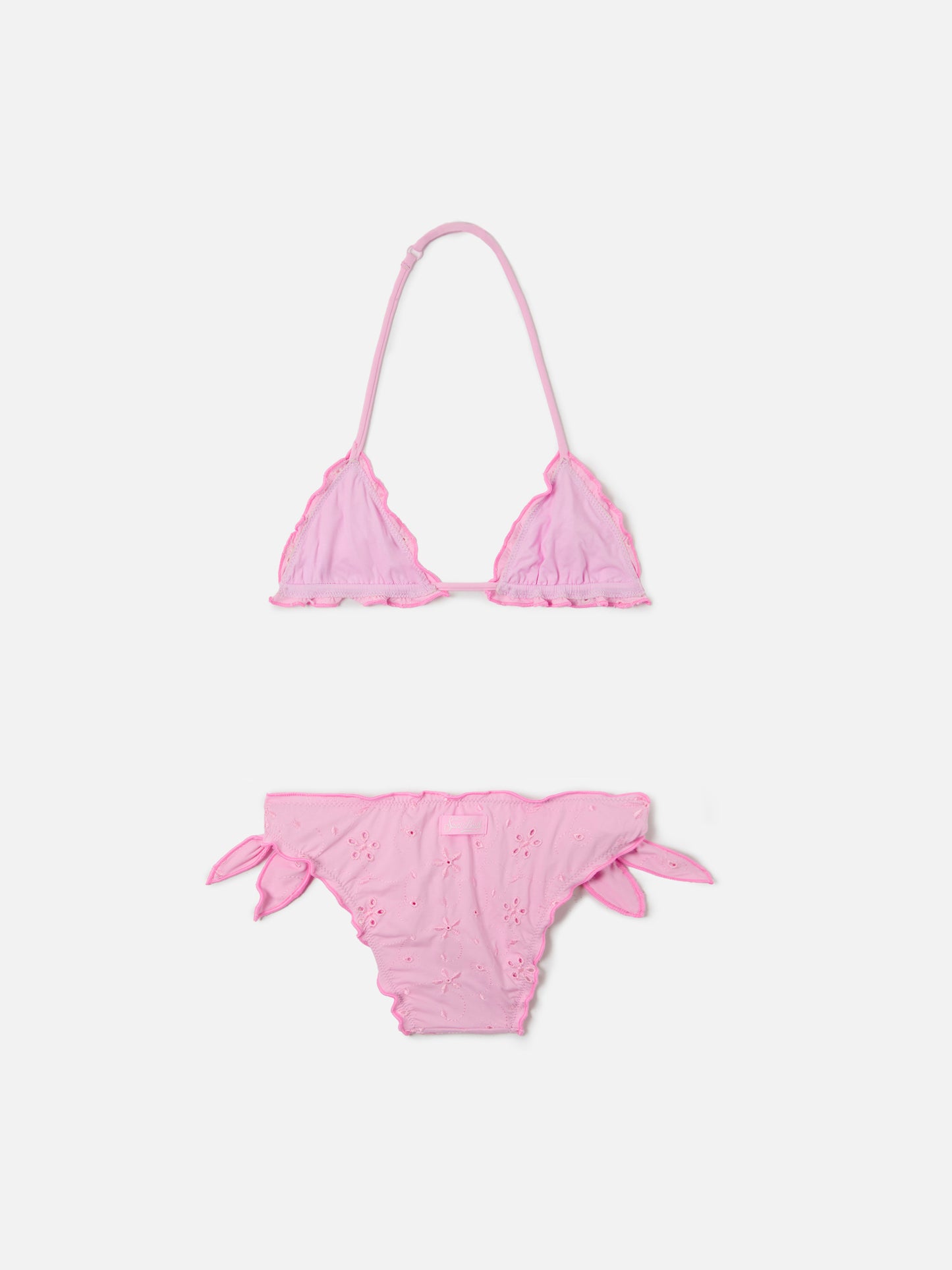 Cris sangallo bikini in pink with ruffled edges
