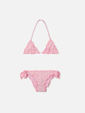 Cris sangallo bikini in pink with ruffled edges