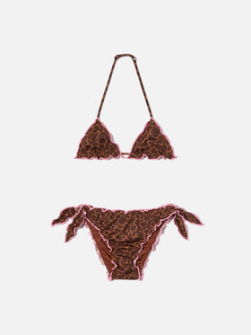Bikini Cris in tessuto elasticizzato con stampa animalier