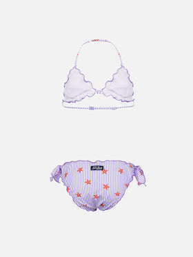 Girl classic triangle bikini Cris with seastars print - MC2 Saint Barth