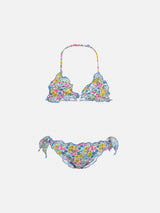 Bikini a triangolo classico Cris con stampa Poppy and Daisy | MADE WITH LIBERTY FABRIC