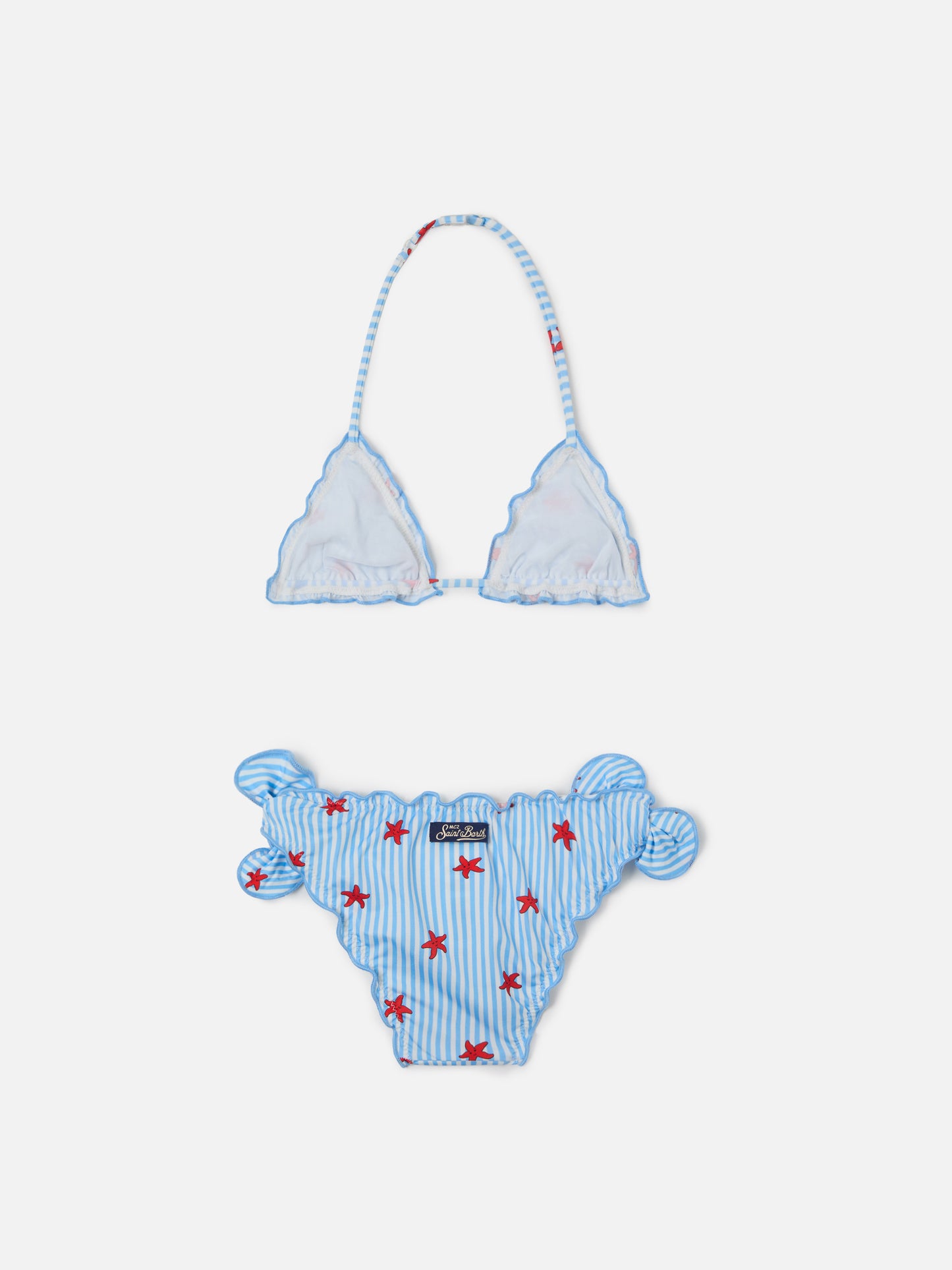 Cris classic triangle bikini with starfish and striped print