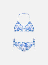 Bikini a triangolo classico Cris con stampa Toile de Jouy