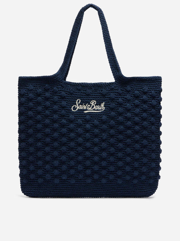 Borsa all'uncinetto blu navy