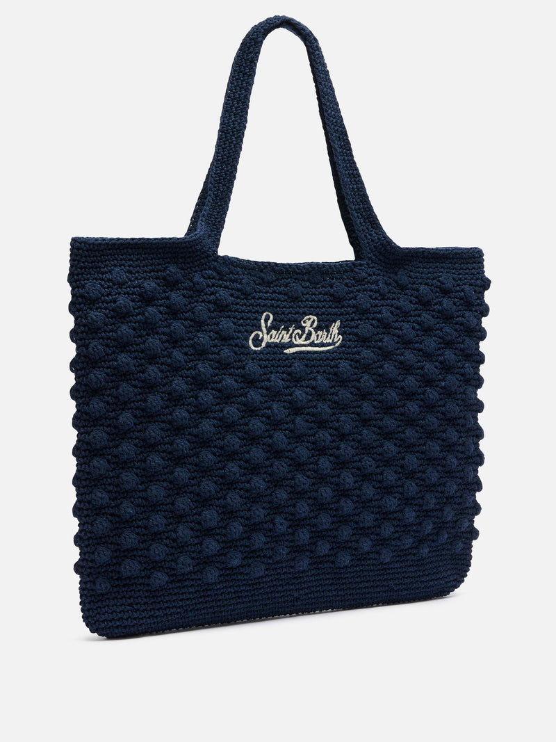 Marineblaue Häkeltasche