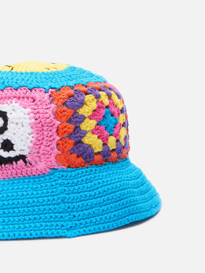 Crochet hat Jr in multicolor tiles