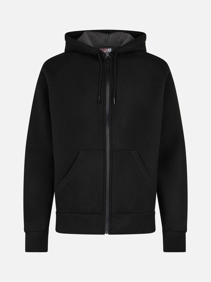 Man black technic fabric sweatshirt Carrel