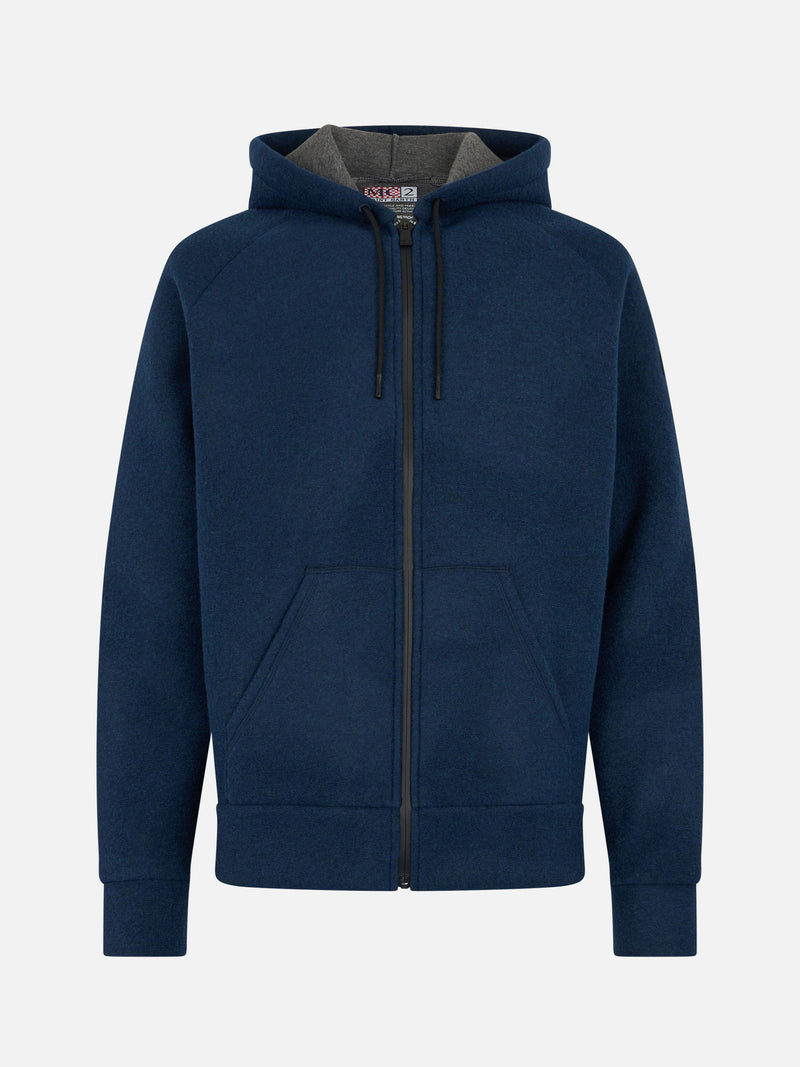 Man navy blue technic fabric sweatshirt Carrel