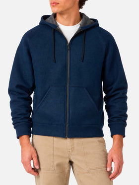 Carrel technical fabric sweatshirt in navy blue solid color