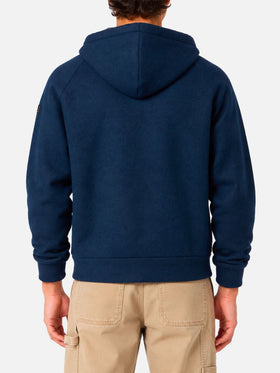 Carrel technical fabric sweatshirt in navy blue solid color