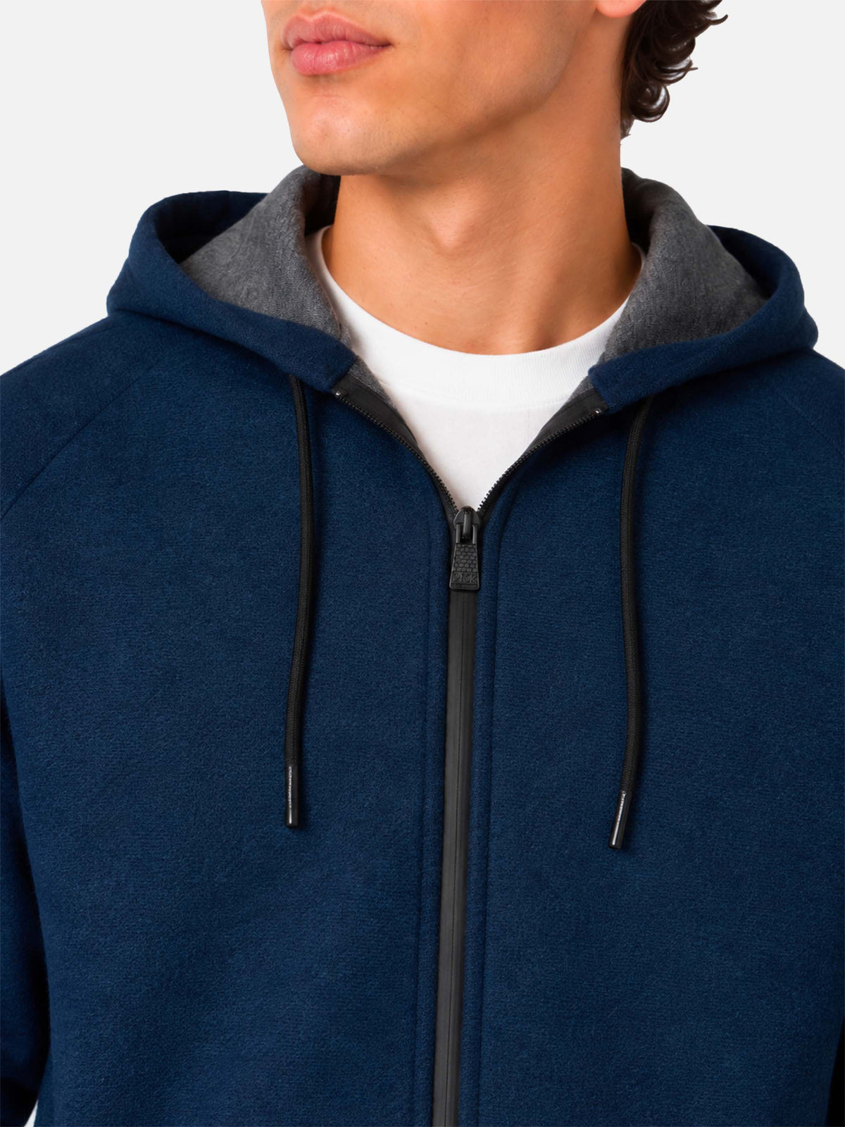 Carrel technical fabric sweatshirt in navy blue solid color