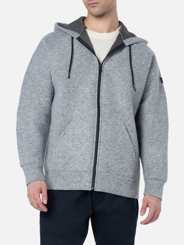 Man mélange grey technc fabric sweatshirt Carrel