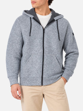 Sudadera Carrel de tejido técnico en color liso gris mélange 