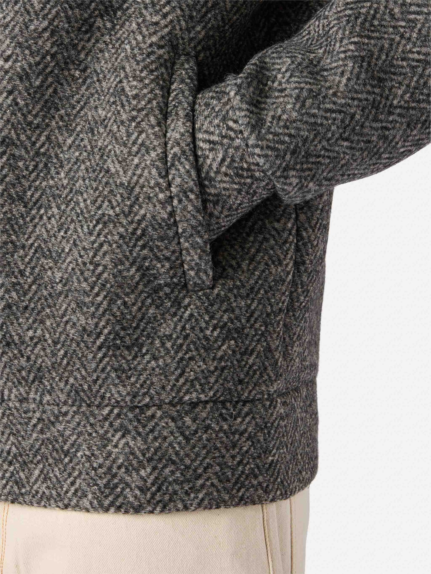 Giacca Carrell Wool spigata con zip e cappuccio