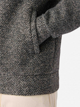 Giacca Carrell Wool spigata con zip e cappuccio