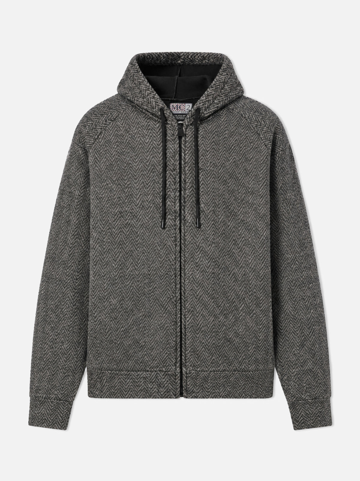 Giacca Carrell Wool spigata con zip e cappuccio