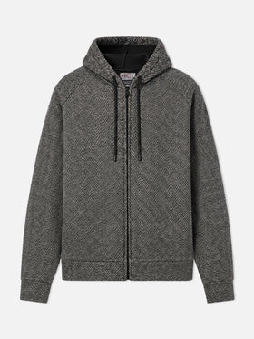 Giacca Carrell Wool spigata con zip e cappuccio
