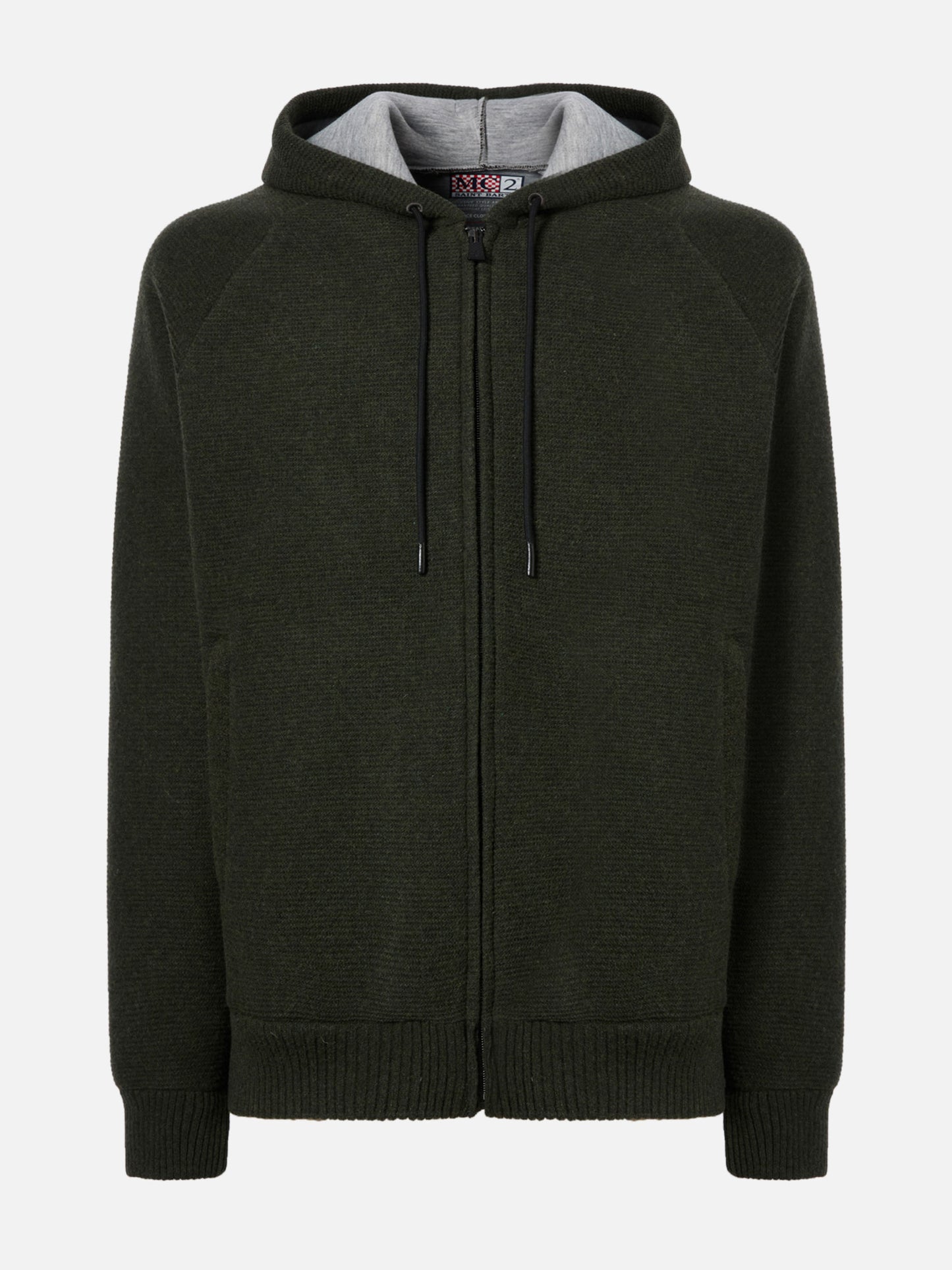 Giacca Carrell knit con zip e cappuccio verde militare