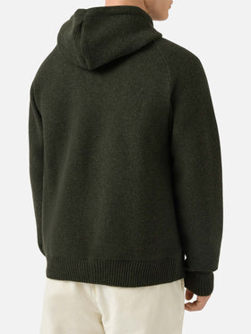 Giacca Carrell knit con zip e cappuccio verde militare