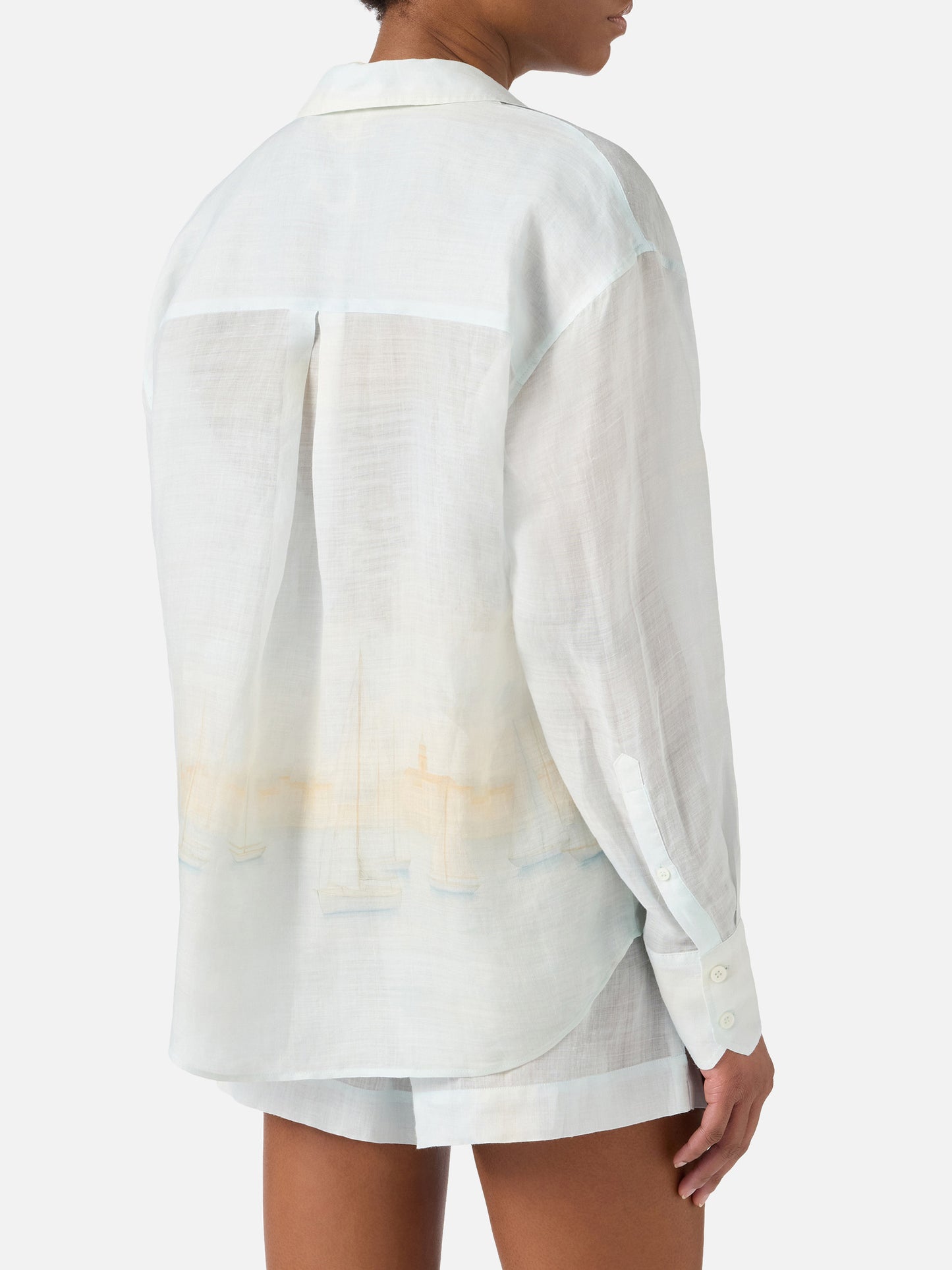 Cristal ramie shirt with St. Tropez print