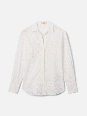White broderie anglaise cotton Cristal shirt