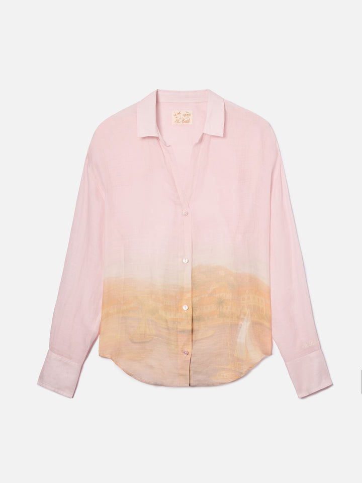 Camicia Cristal in ramie con stampa sunset