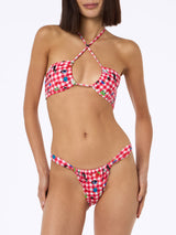 Damen Bandeau Bikini Dahelle mit Gingham und ausgefallenem Print | BEEPY BELLA SPECIAL EDITION