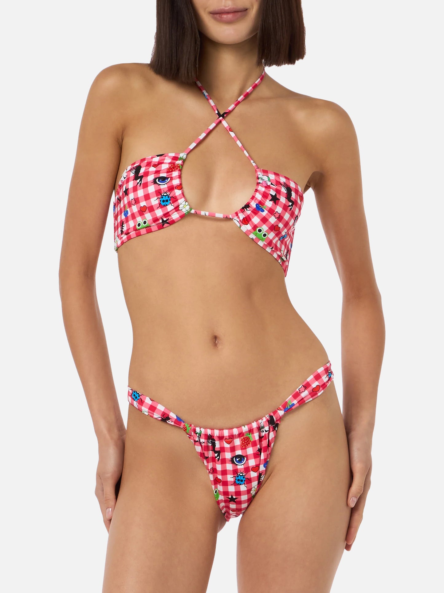 Bikini a fascia da donna Dahelle con stampa a quadretti e fantasia | BEEPY BELLA SPECIAL EDITION
