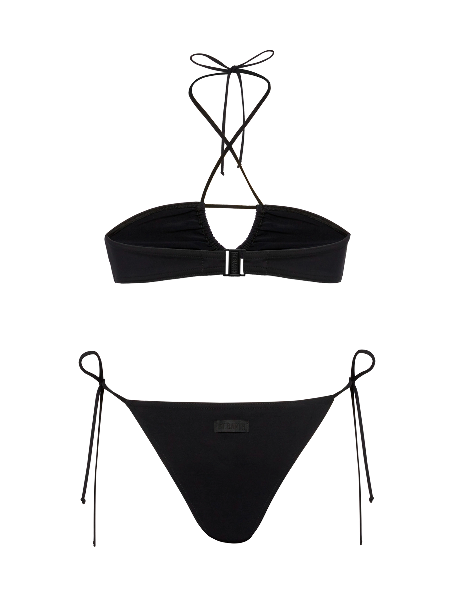 Klassische schwarze Badehose „Marielle“ – schwarzes Bandeau-Top „Dahlia“