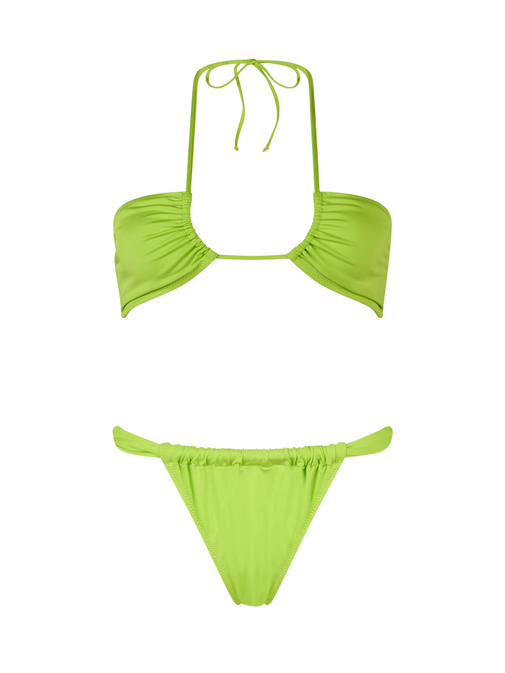 Bikini a fascia verde lime da donna Dahlia Noelle