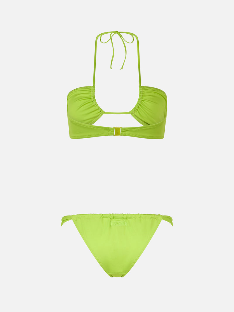 Bikini a fascia verde lime da donna Dahlia Noelle