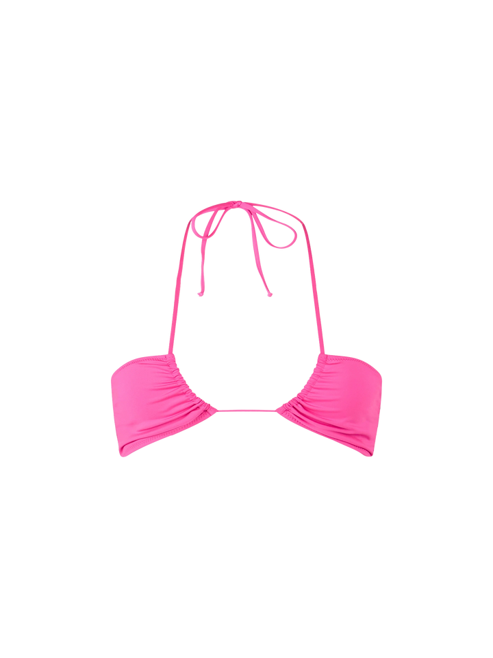 Woman fuchsia bandeau Dahlia beach top