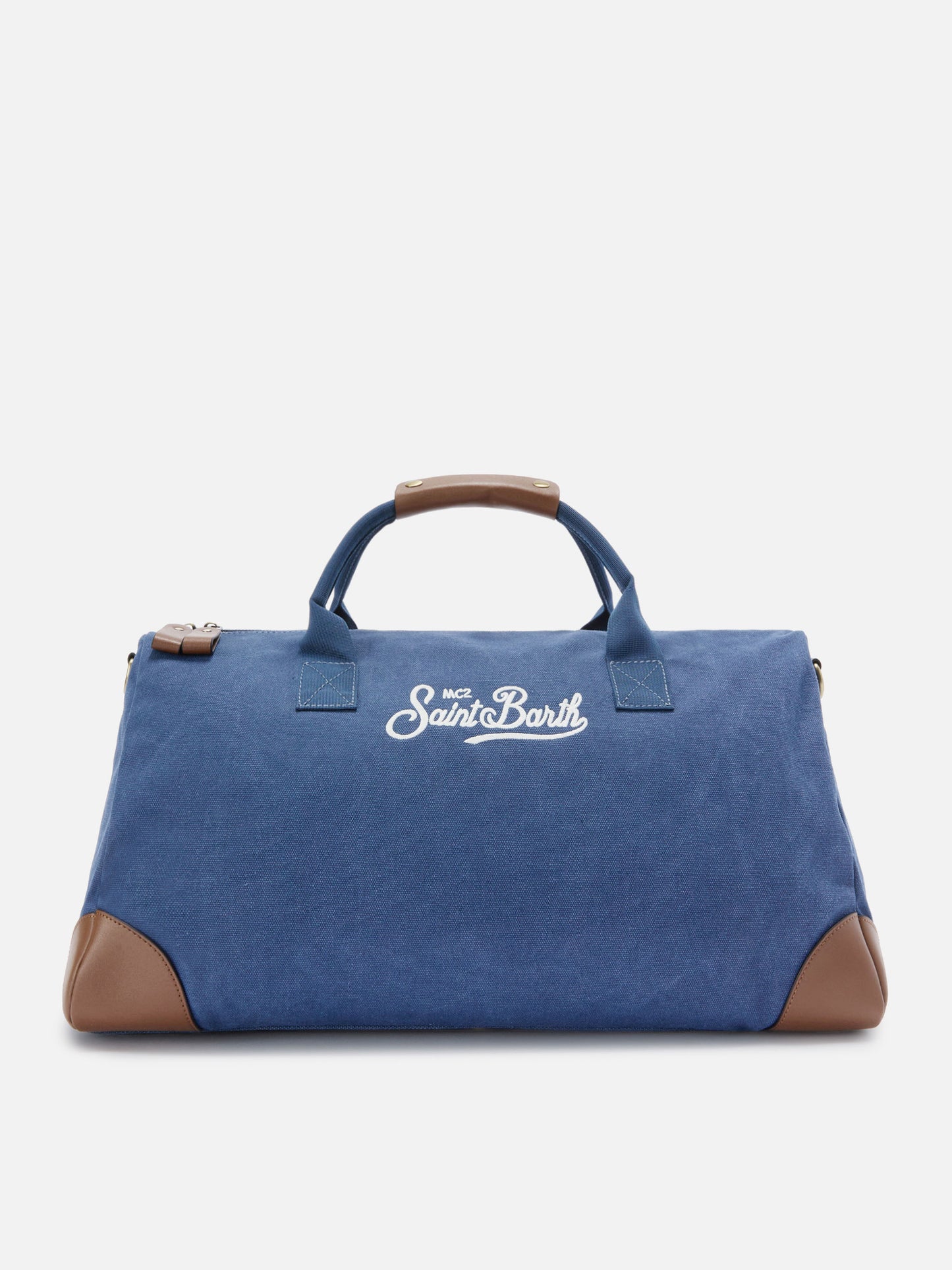 Daily navy cotton blend weekender with embroidered logo