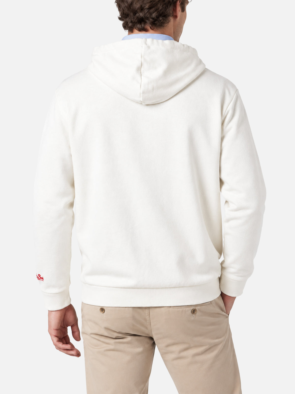 Weißes Sweatshirt Danny mit Patch und Stickerei 
