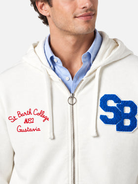 Weißes Sweatshirt Danny mit Patch und Stickerei 