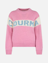 Woman pink sweater Danya with Courma print