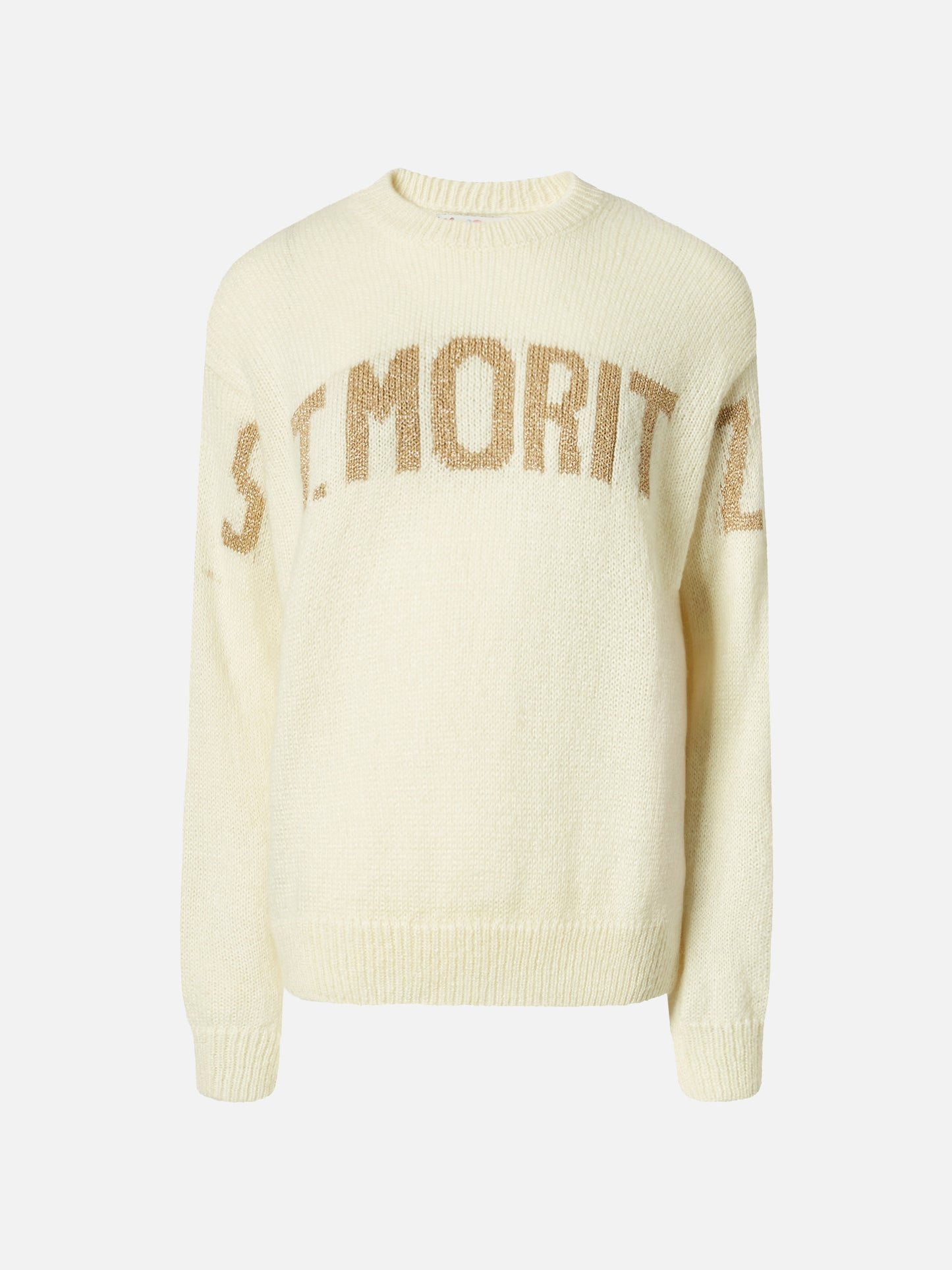 Maglione Danya in misto alpaca bianco con jacquard St. Moritz