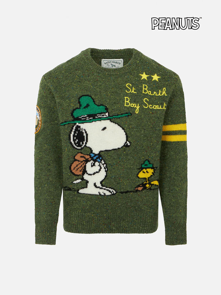 Boy crewneck donegal sweater with Snoopy jacquard | SNOOPY - PEANUTS™ SPECIAL EDITION