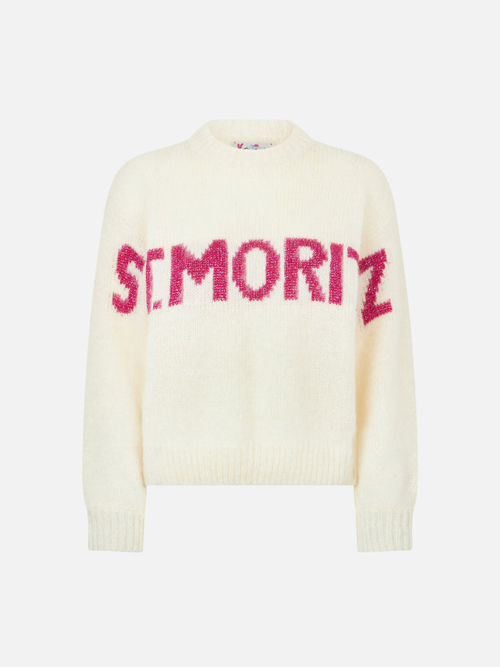 Boxy shape soft sweater Danya Jr with St. Moritz lurex jacquard