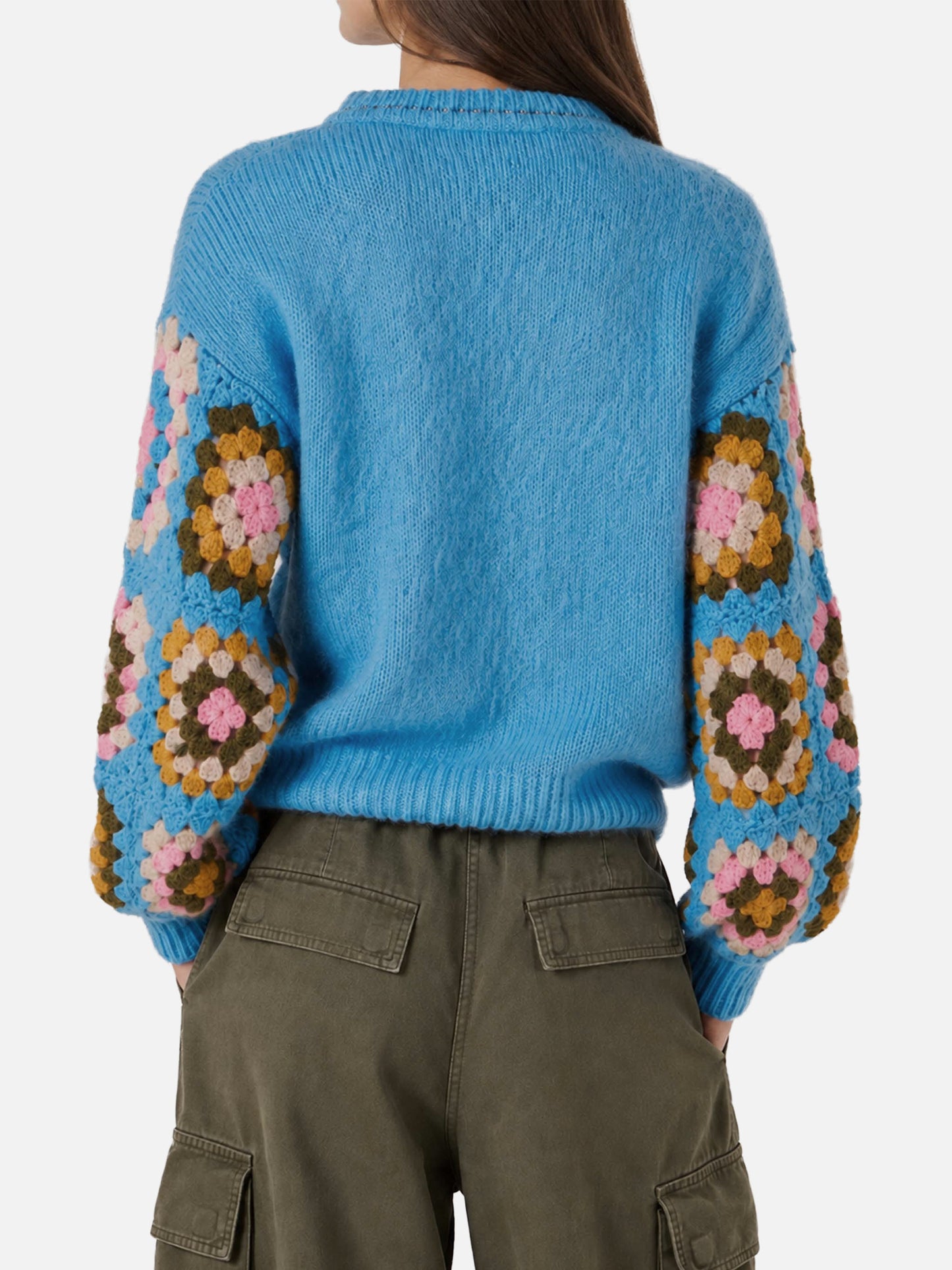 Pull bleu clair Danya Soft Crochet 