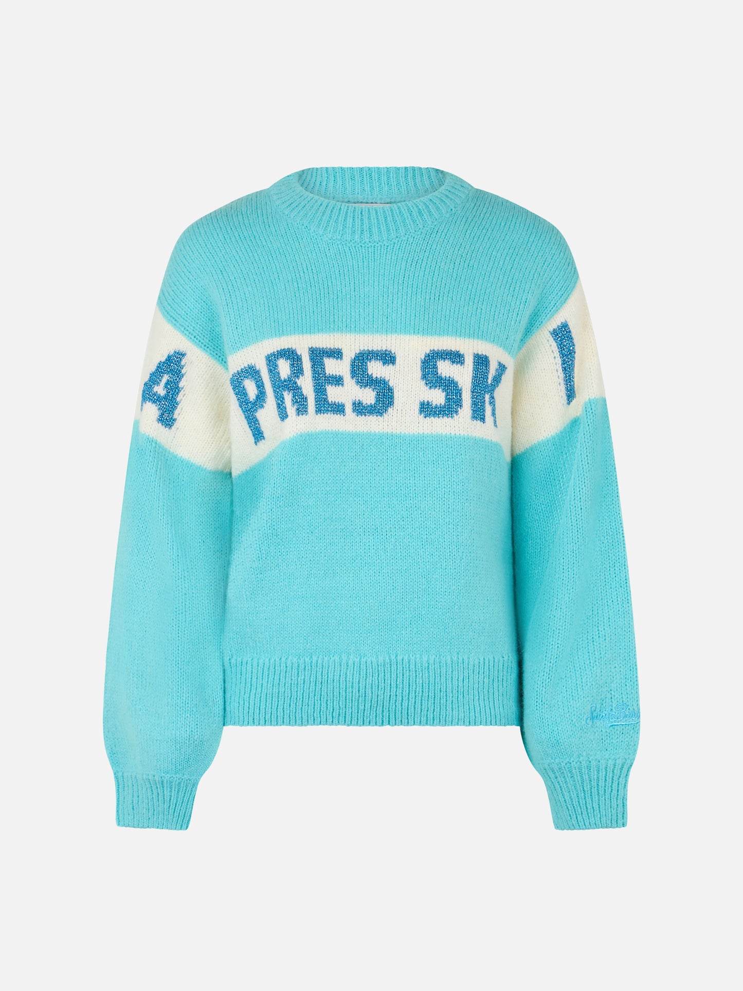 Pink crewneck Danya with Apres ski lurex jacquard