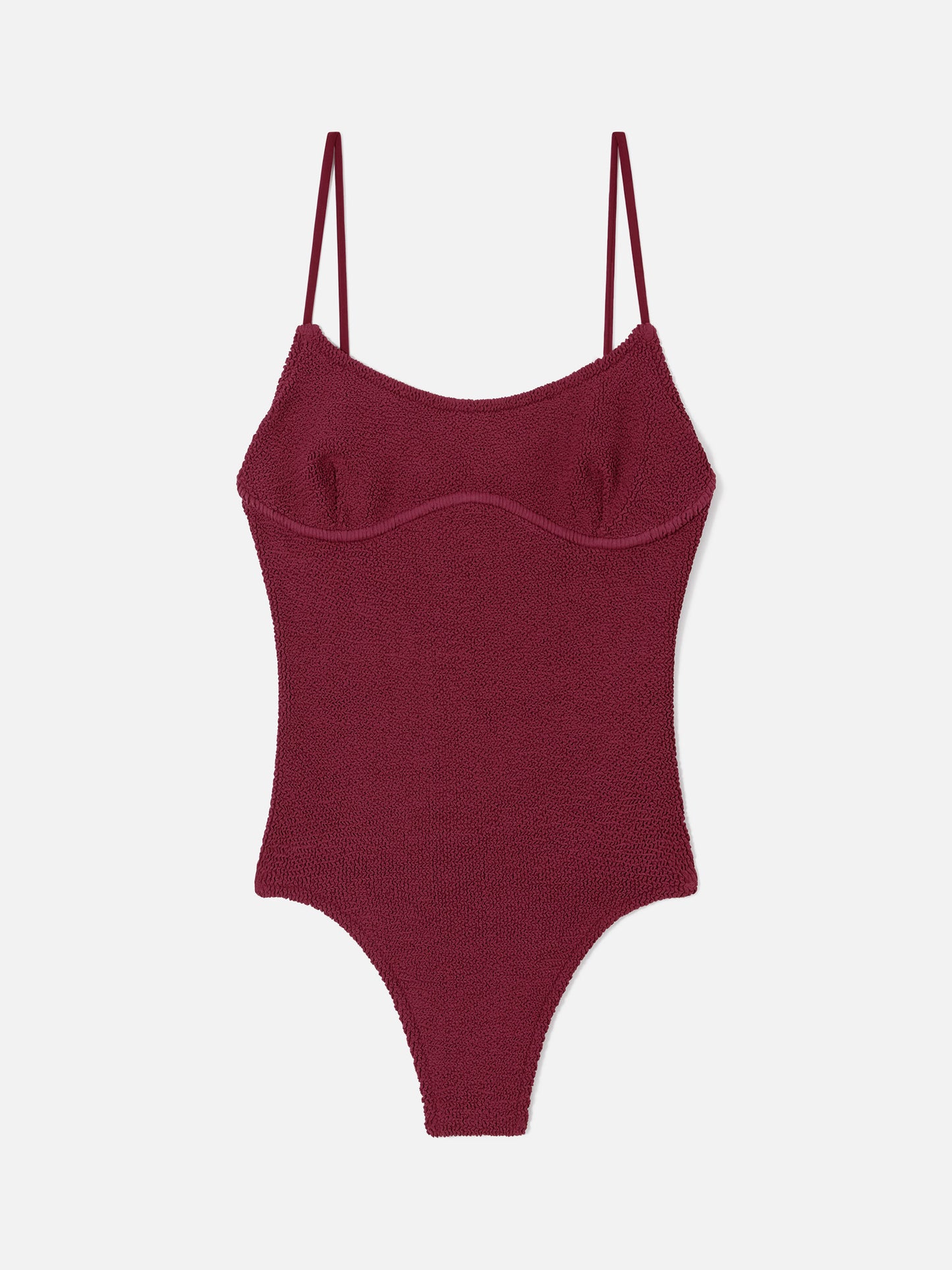 Dara Badeanzug in Burgundy aus Crinkle-Stoff 